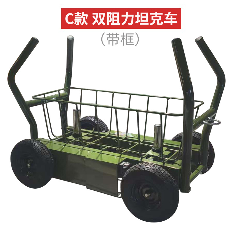 Fitness Equipment - เครื่องออกกำลังกายแบบแทงค์สเลด ล้อเลื่อนสำหรับดันและดึง แบบใส่แผ่นน้ำหนัก แม่เหล็กปรับแรงต้านได้ แทงค์คาร์ แทงค์ฟิตเนส